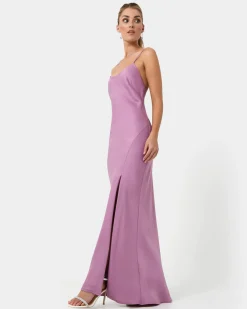 Forcast Anaise Backless Maxi Dress Rose Purple Clearance