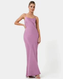 Forcast Anaise Backless Maxi Dress Rose Purple Clearance