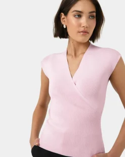 Forcast Ani Wrap Knit Top Pink Online