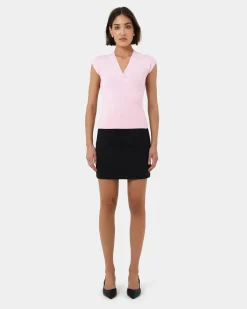 Forcast Ani Wrap Knit Top Pink Online