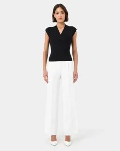 Forcast Ani Wrap Knit Top Black Hot
