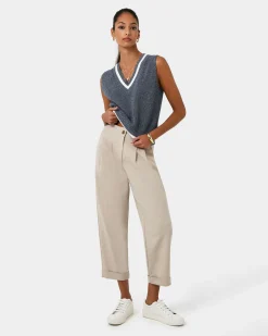 Forcast Antonia Relaxed Cuff Pants Beige Hot