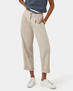 Forcast Antonia Relaxed Cuff Pants Beige Hot