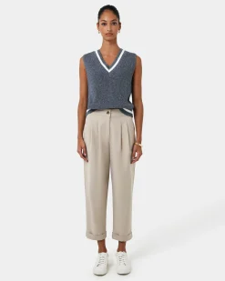 Forcast Antonia Relaxed Cuff Pants Beige Hot