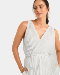 Forcast Arina Pleated Top Vanilla Outlet
