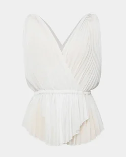 Forcast Arina Pleated Top Vanilla Outlet