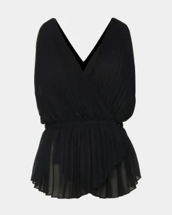 Forcast Arina Pleated Top Black Best