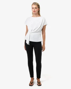 Forcast Athena Draped Top Ivory