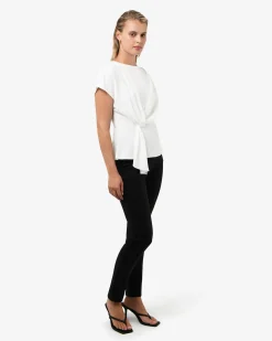 Forcast Athena Draped Top Ivory