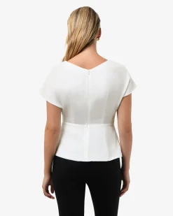 Forcast Athena Draped Top Ivory