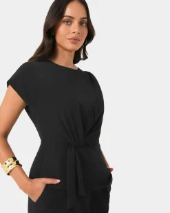 Forcast Athena Draped Top Black Online