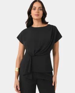 Forcast Athena Draped Top Black Online