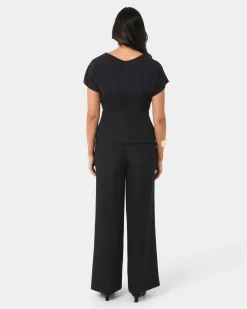Forcast Athena Draped Top Black Online