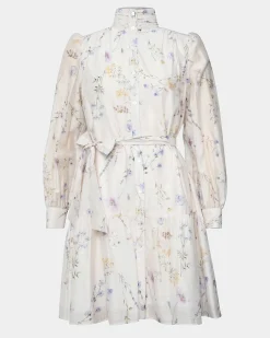 Forcast Aurae Floral Tiered Dress Ivory Floral Hot