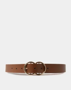 Forcast Austin Leather Belt Tan New