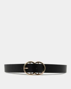 Forcast Austin Leather Belt Black