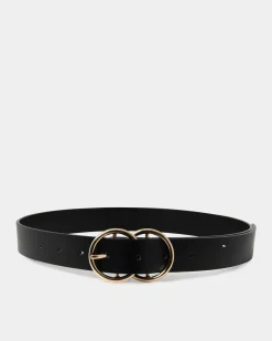 Forcast Austin Leather Belt Black