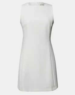 Forcast Ava Square Neck Panel Dress Ivory New