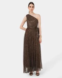 Forcast Avah One Shoulder Dress Metallic Bronze Best