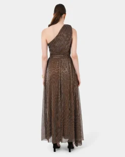 Forcast Avah One Shoulder Dress Metallic Bronze Best