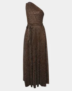 Forcast Avah One Shoulder Dress Metallic Bronze Best