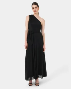 Forcast Avah One Shoulder Dress Black