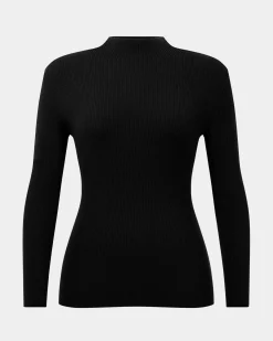 Forcast Avelyn Mock Neck Knit Black Outlet