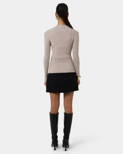Forcast Avelyn Mock Neck Knit Oatmeal