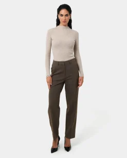 Forcast Aviya High Waisted Trouser Sepia Outlet