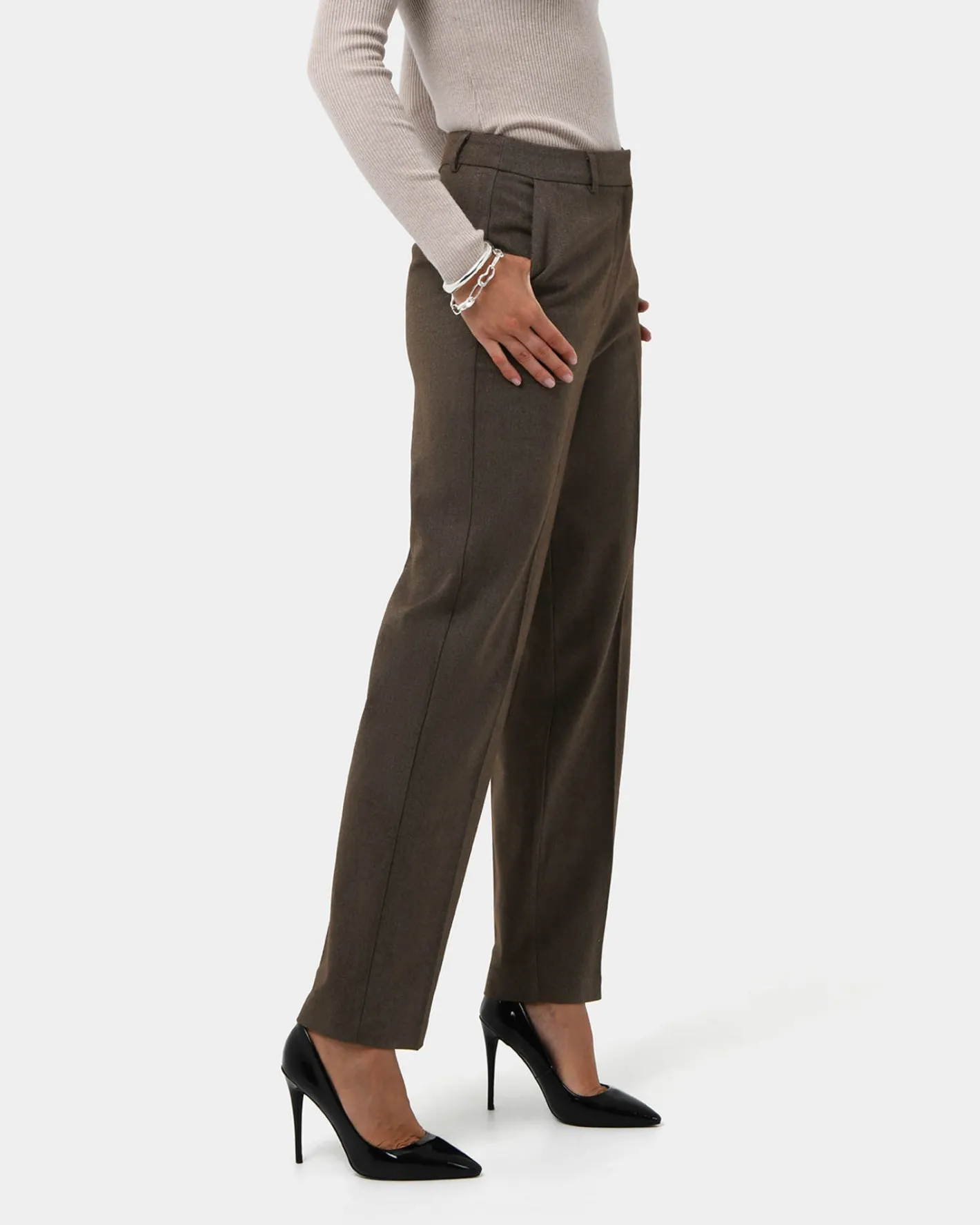 Forcast Aviya High Waisted Trouser Sepia Outlet