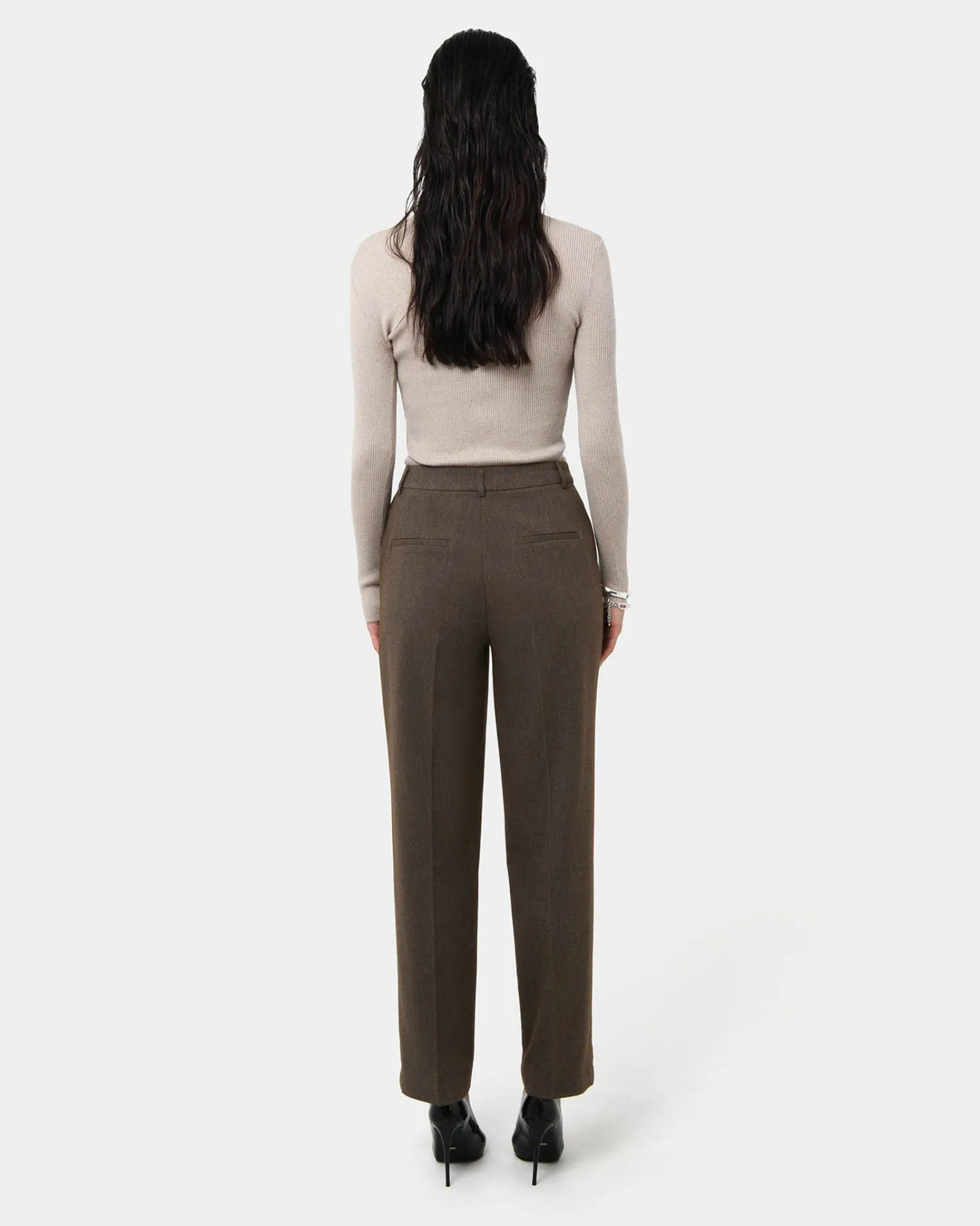 Forcast Aviya High Waisted Trouser Sepia Outlet
