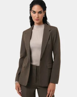 Forcast Aviya Single Breasted Blazer Sepia