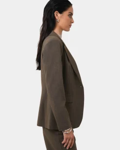 Forcast Aviya Single Breasted Blazer Sepia