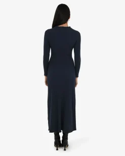Forcast Bambi Knit Midi Dress Navy Discount