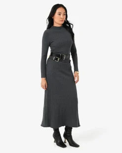 Forcast Bambi Knit Midi Dress Charcoal Best