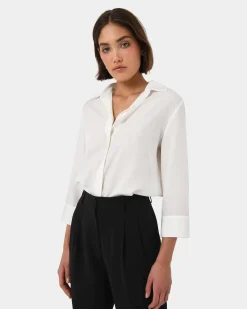 Forcast Bella 3/4 Sleeve Shirt Ivory Online