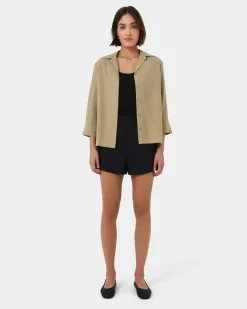 Forcast Bella 3/4 Sleeve Shirt Safari Beige Discount