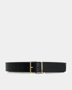 Forcast Benny Leather Belt Black Clearance