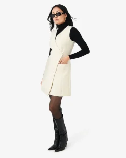 Forcast Beth Asymmetric Mini Dress Buttercream Outlet