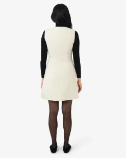 Forcast Beth Asymmetric Mini Dress Buttercream Outlet