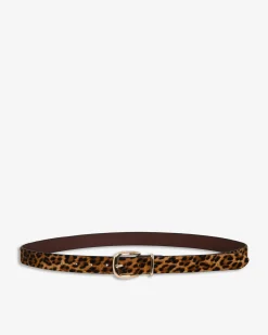 Forcast Bianka Leather Belt Leopard Clearance