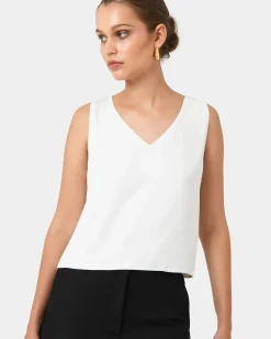 Forcast Blair V-neck Crop Top Ivory Best