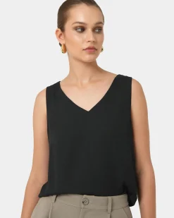 Forcast Blair V-neck Crop Top Black