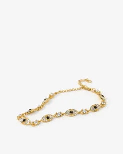 Forcast Boho Eye Crystal Bracelet Gold Discount