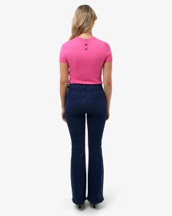 Forcast Bondi Flared Leg Jeans Classic Blue Discount