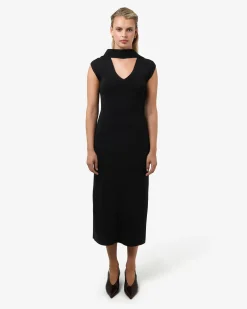 Forcast Byron Scarf Knit Dress Black Online