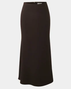 Forcast Caris Flared Maxi Skirt Chocolate Discount