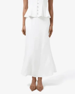 Forcast Carissa Flared Maxi Skirt White Online