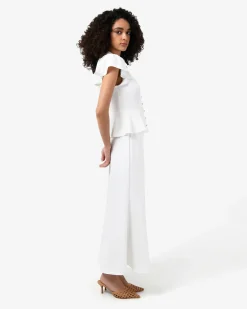 Forcast Carissa Flared Maxi Skirt White Online