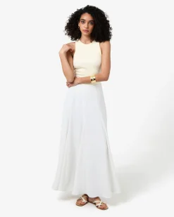 Forcast Carissa Godet Skirt White Clearance